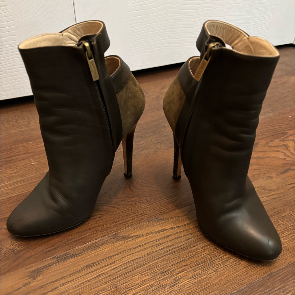 Jimmy Choo Trooper Ankle Boots In Beautiful Olive Green -Size 37